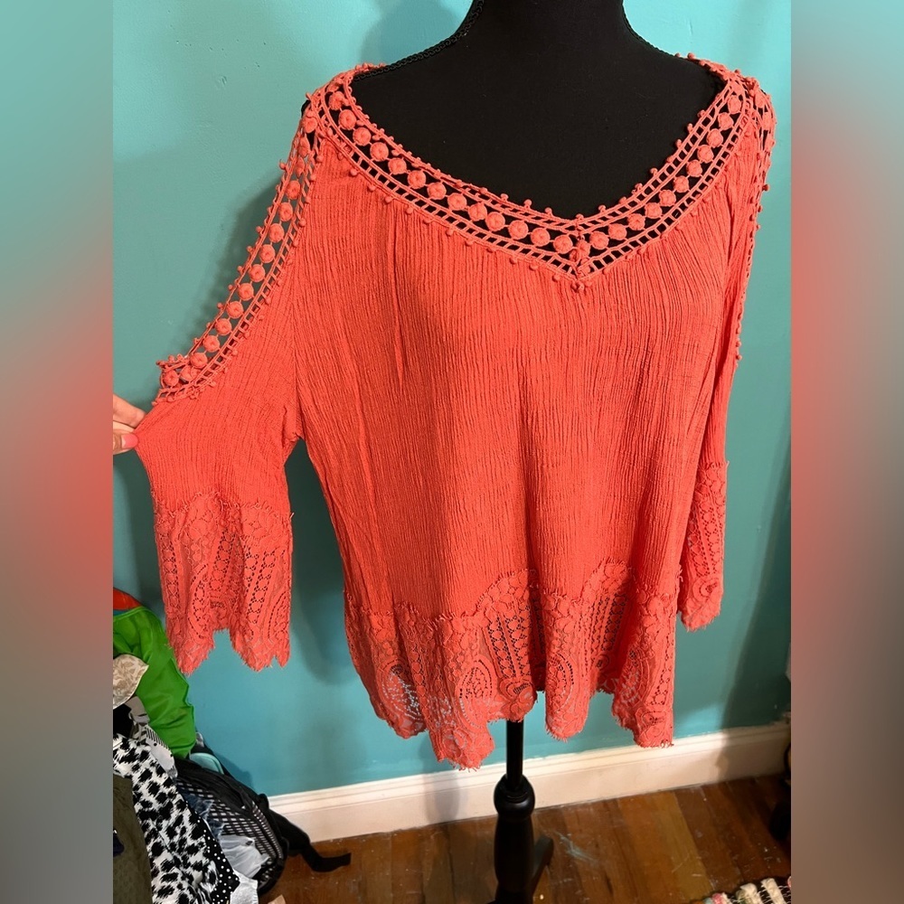 #165 Peach boho top - Picture 3 of 9